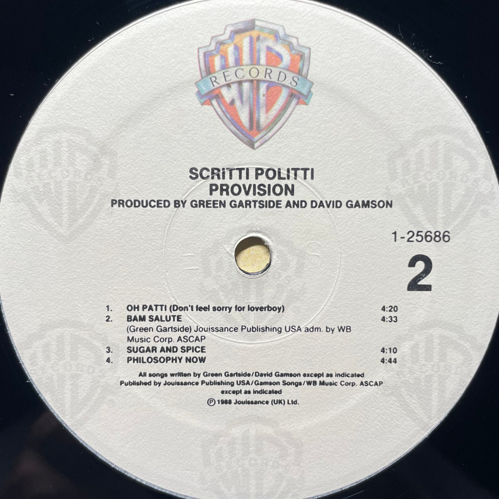 Scritti Politti ‎– Provision (США 1988г.)