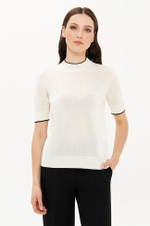 23374 Джемпер женский (молочный / черный)