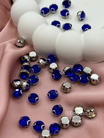 Стразы пришивные в цапах синие