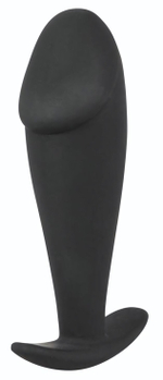 Черная фаллическая анальная втулка - 10 см. (Цвет: черный)