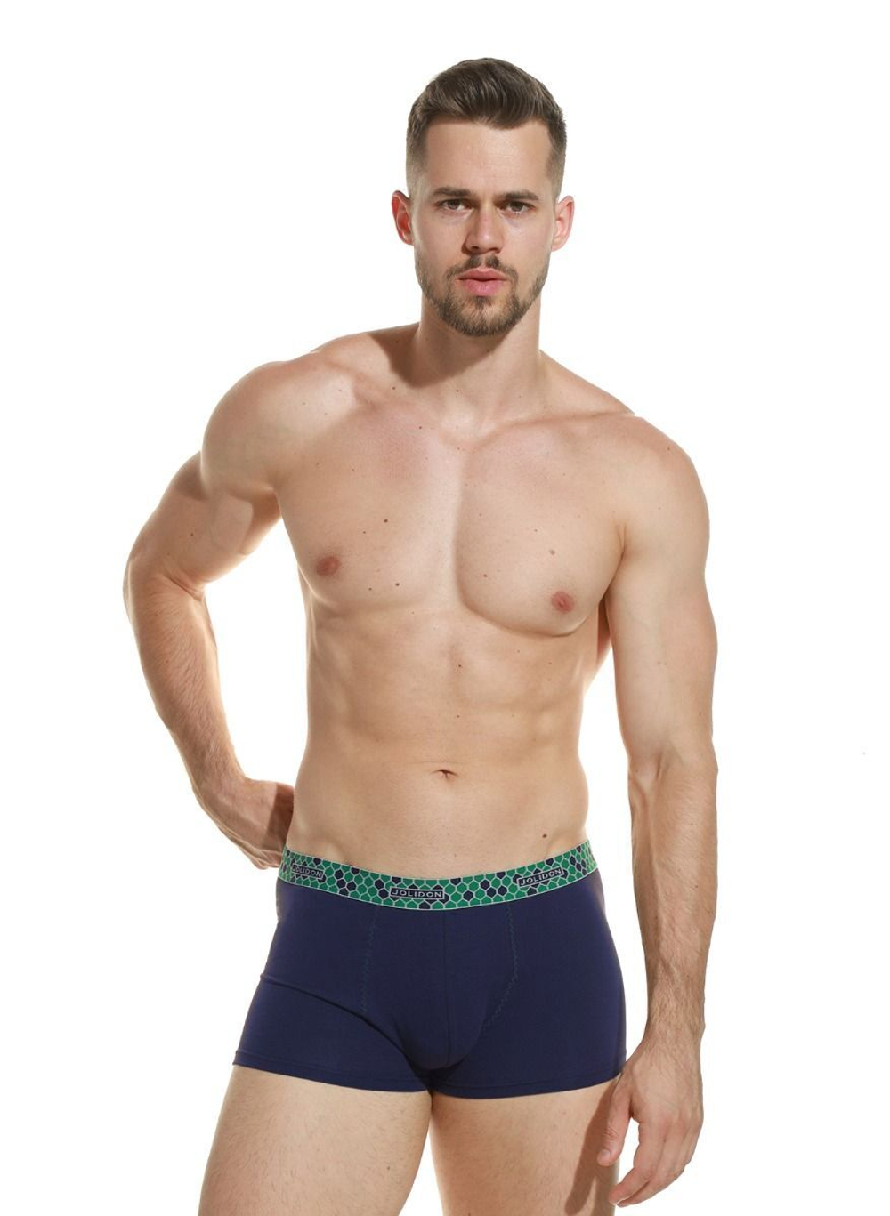 Мужские трусы-боксеры с широкой резинкой с рисунком в виде сот (Размер: XXL) (Цвет: черный)