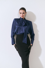 Блуза из жаккардового шелка с принтом