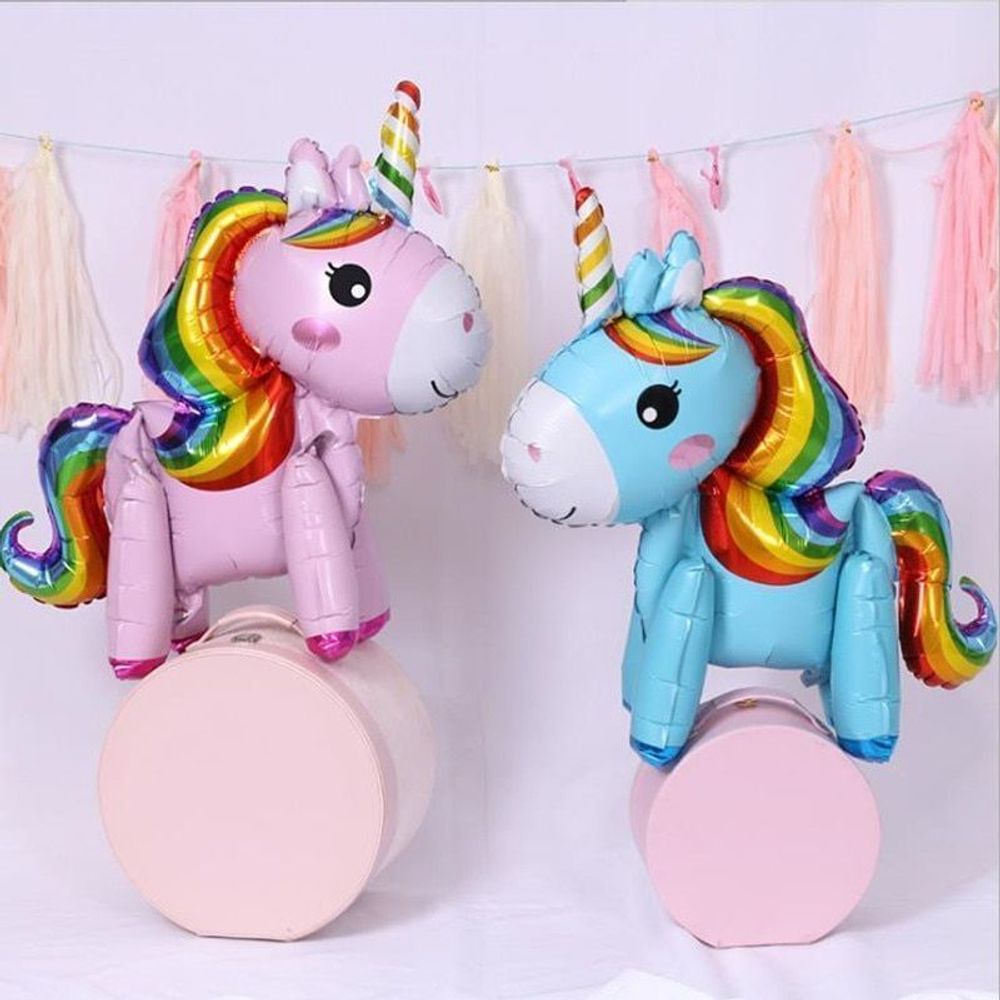 Шар 3D (23"/58 см) Фигура, Единорог Радужный, Розовый