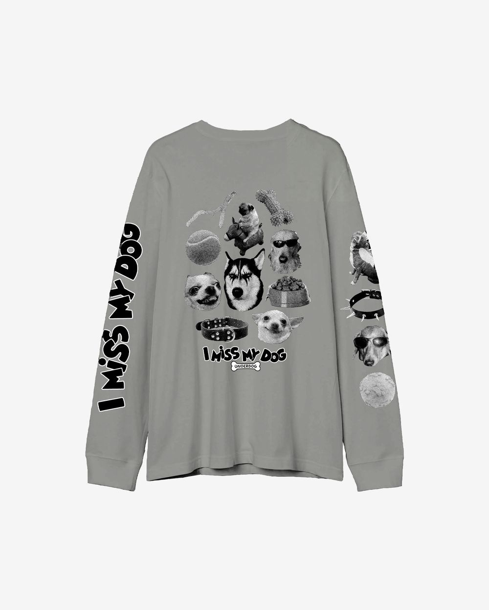 Лонгслив Underdog I miss my dog X Mochalov Grey