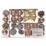 Набор украшений «Сказочная зима» 20*13,7*3 см (24 предмета), Золото/шампань