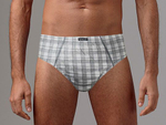 Набор из 2 хлопковых мужских трусов-слипов в клетку (Размер: XXXL) (Цвет: бежевый с голубым)
