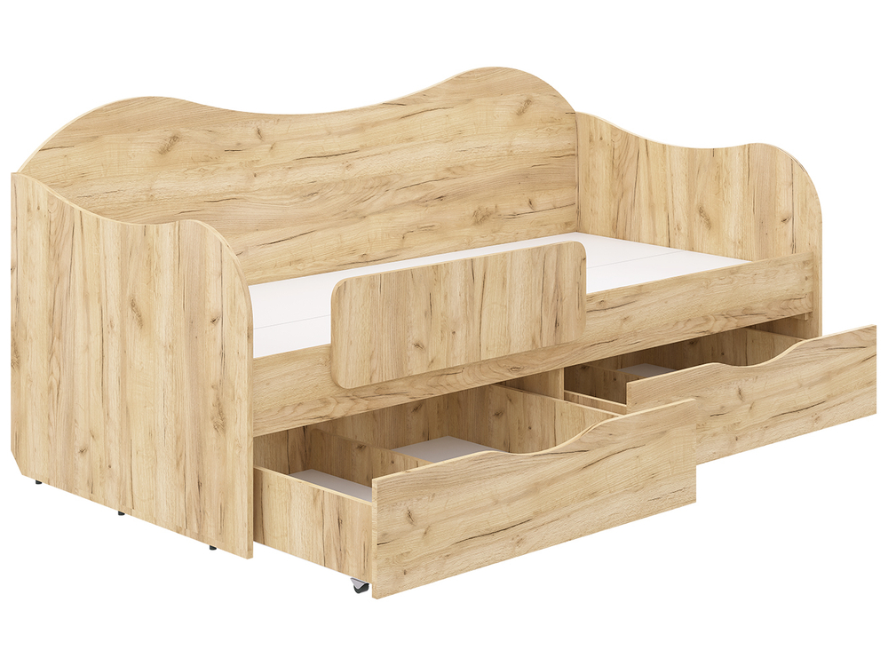 Кровать БОКС 90/2 с ящиками Крафт золотой