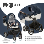 Детская коляска Nuovita Carro Sport 2 в 1 Blu bianco/Сине-белый
