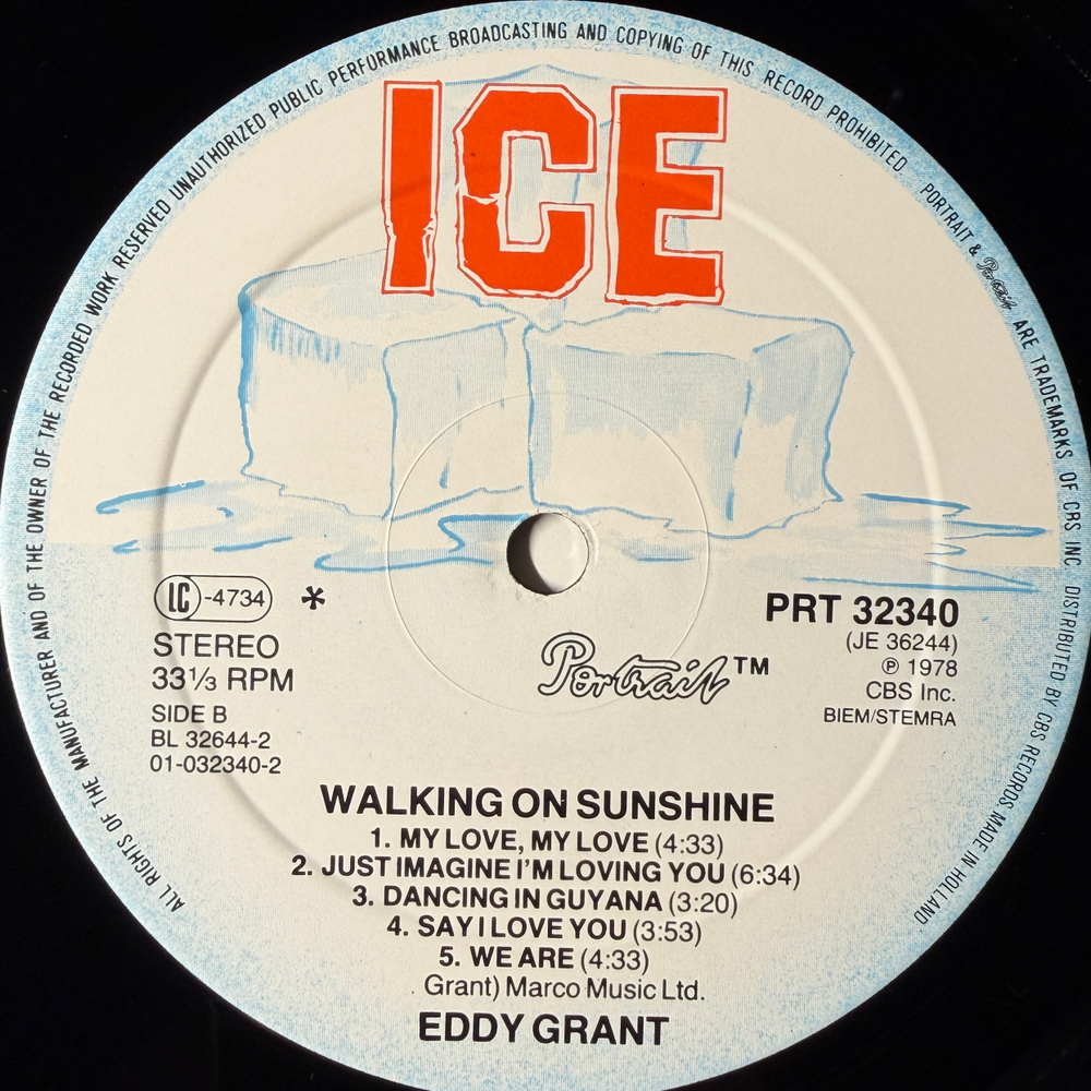 Eddy Grant ‎– Walking On Sunshine (Голландия) Т