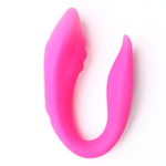 Розовый вибратор для пар с 10 режимами вибрации и пультом ДУ (Цвет: розовый)