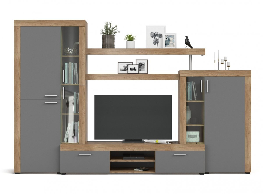 Стенка Монтана крафт табачный, серый графит