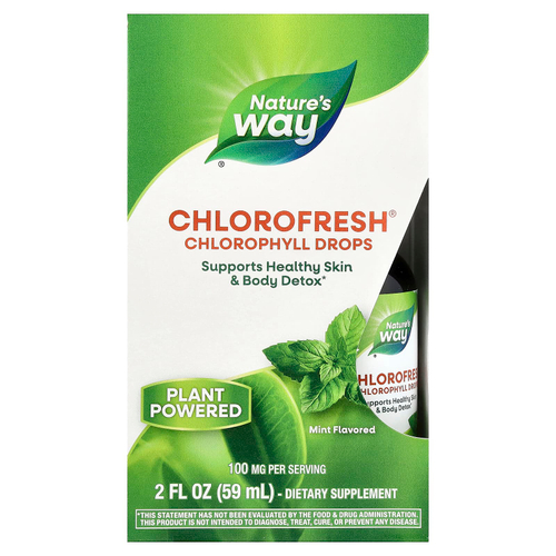 Nature's Way, Chlorofresh®, капли с хлорофиллом, мята, 59 мл (2 жидк. унции)
