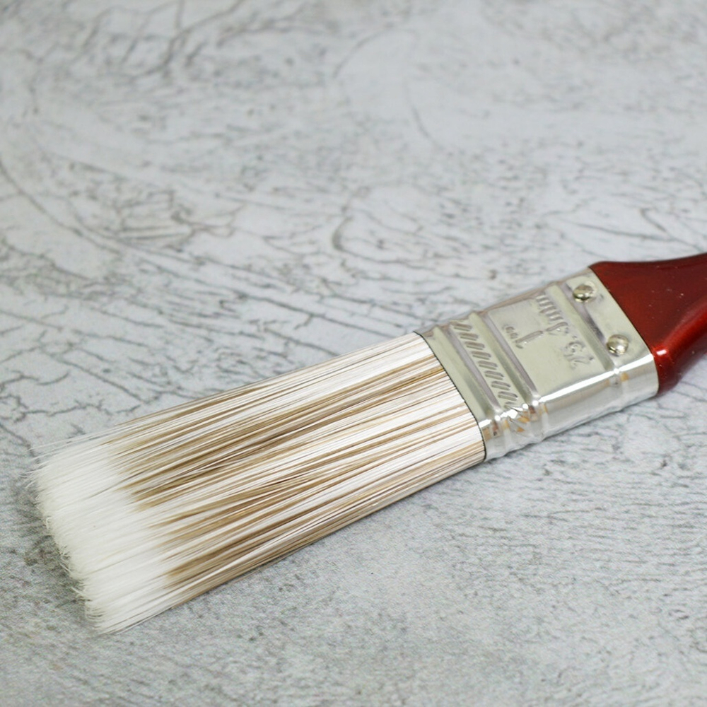 Кисть плоская 1" 25мм, искусственная мягкая щетина, деревянная лакированная ручка