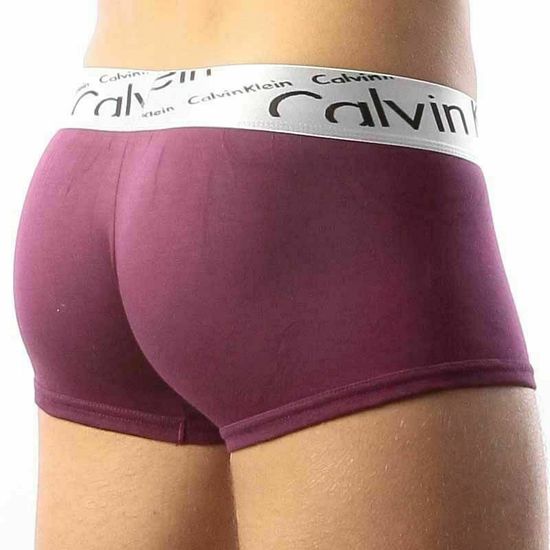 Мужские трусы боксеры фиолетовые с косой резинкой Calvin Klein Steel Boxer Italics Violet