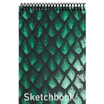 Скетчбук А5 50л., "Чешуя", 78 г/м2, Миленд, спираль, матовая ламинация, выб. лак, жёсткая подложка, крафт бумага