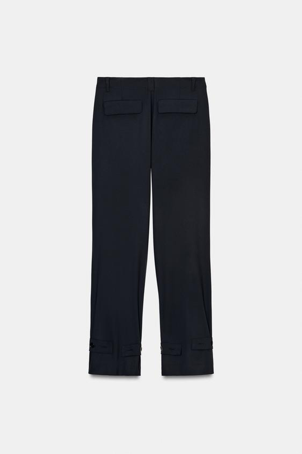 ZARA ПРЯМЫЕ БРЮКИ С ХЛЯСТИКАМИ, МОРСКОЙ ТЕМНО-СИНИЙ