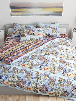 Постельное белье Сказка "Сказки севера/Орнамент" евро Наволочка 70х70 см 2 шт Простынь 240х215 см Пододеяльник 200х215 см, перкаль