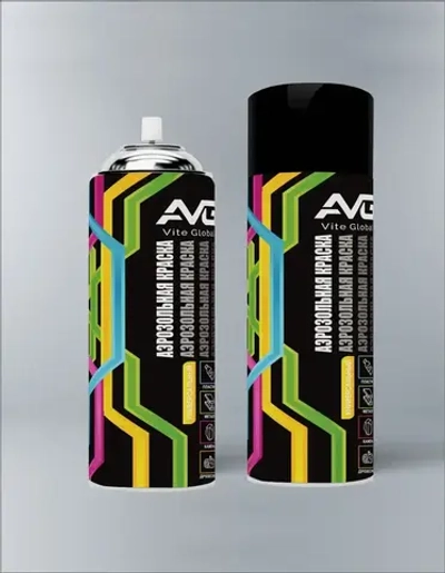 AVG Аэрозольная краска 380г, RAL 9005 черный глянцевый