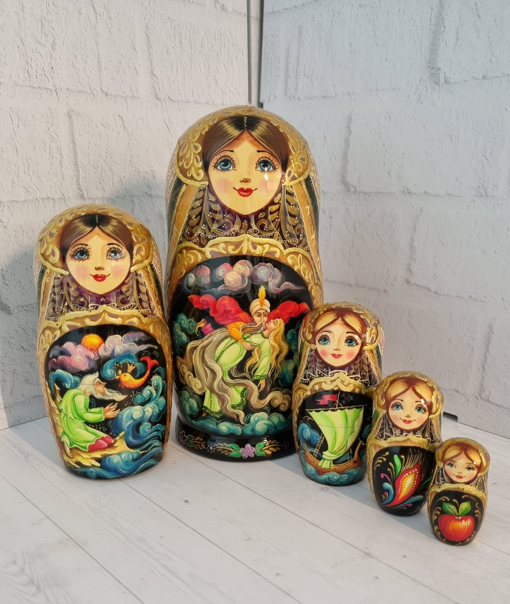 Матрешка 18см "Сказки Пушкина"  5 мест