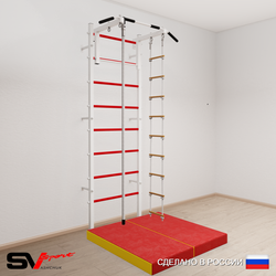 Шведская стенка Sv Sport 5144 (Турник стандарт/Канат/Лестница/Мат 1м)