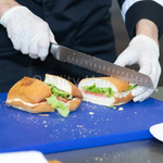 Доска разделочная 500х350х18 мм синий полипропилен