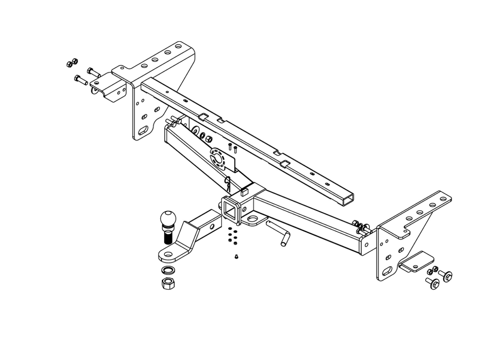 Фаркоп Бизон на Ford Ranger T6.2, 2022- (паспорт и сертификат в комплекте)(без электрики) FA 0550-E