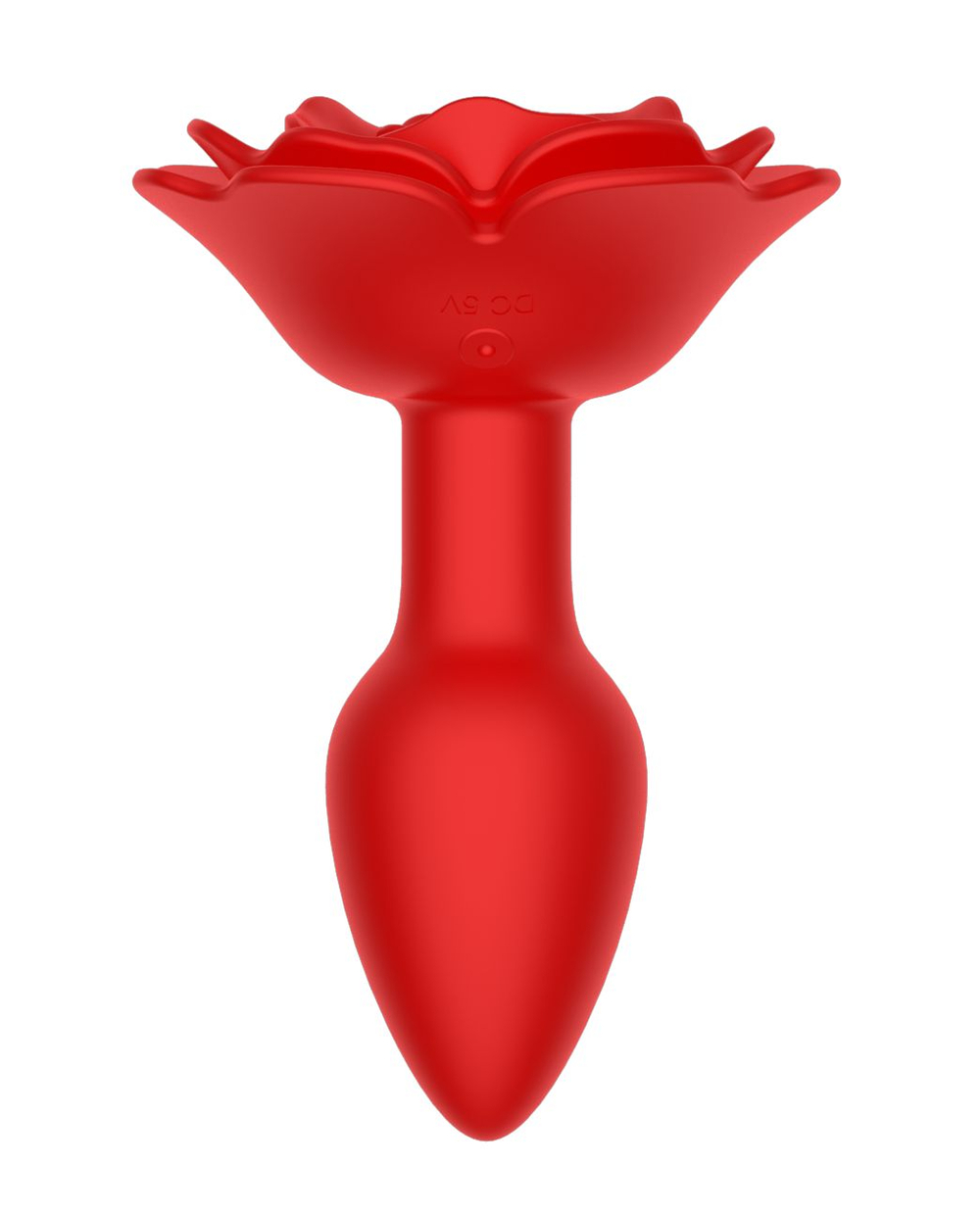 Красный анальный вибростимулятор в форме розы (Цвет: красный)