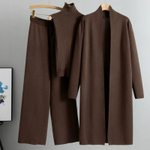 Женский комплект-тройка: кардиган, топ и брюки