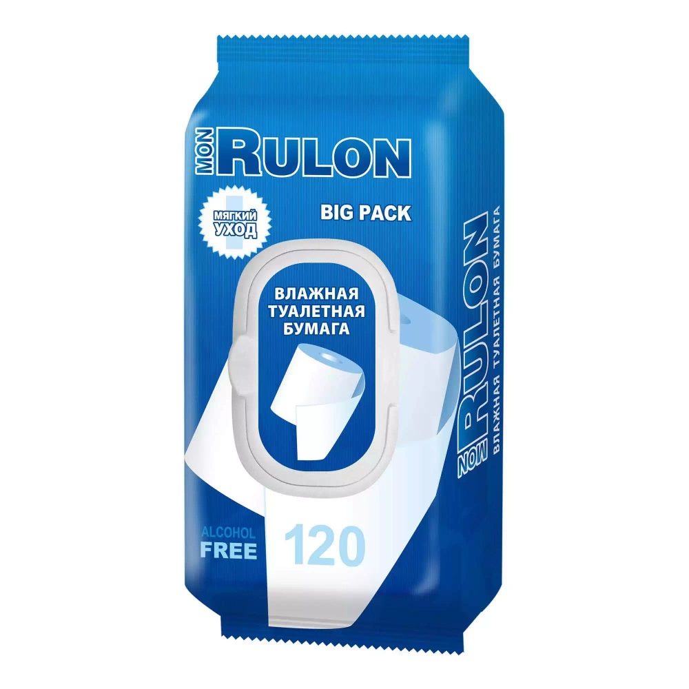 Mon Rulon 120 шт  Влажная туалетная бумага с клапоном*16