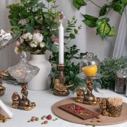 Подсвечник Птичка Терра правый Бронза