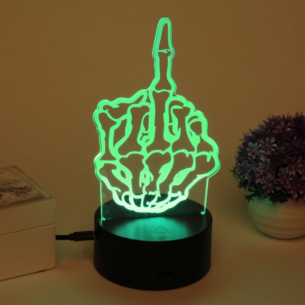 Светильник ночник «3D-Скелет шлет привет» на пластиковой подставке, с включателем USB