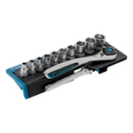 Набор торцевых головок, трещотка 120 зубьев, 3/8", CrV, 12 предметов Gross