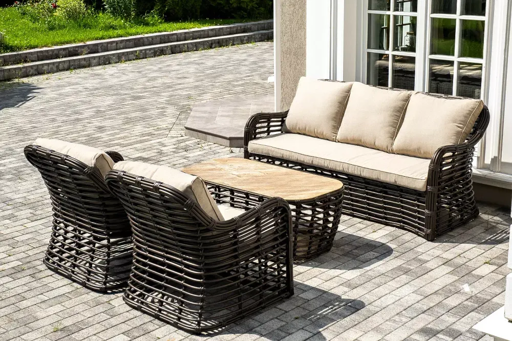 "Ницца" лаунж-зона из искусственного ротанга, цвет бронзовый