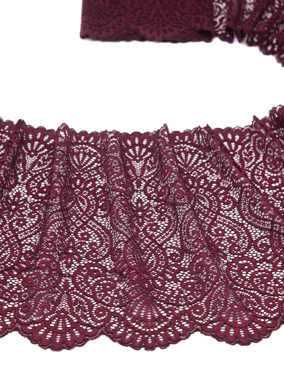 03-251 ОПТ Кружево эластичное 22 см, бордо