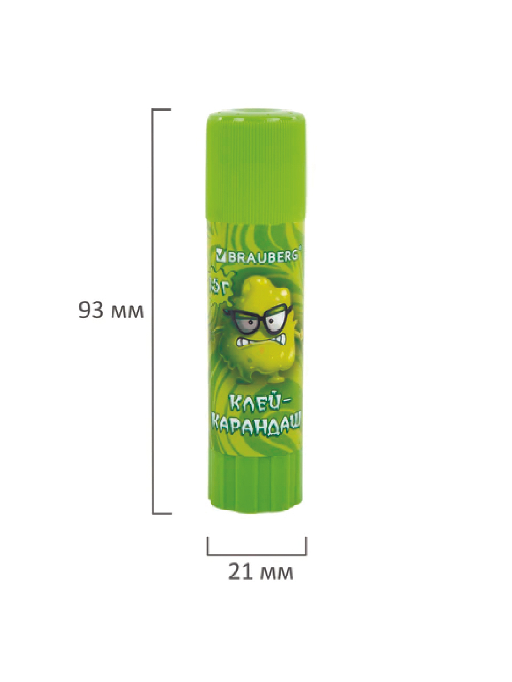 Клей-карандаш 15 г, кросс-серия МОНСТРИКИ, ассорти, BRAUBERG