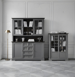 Буфет деревянный с 4 дверями Лэйквью 155х41х202 см, из натуральной сосны