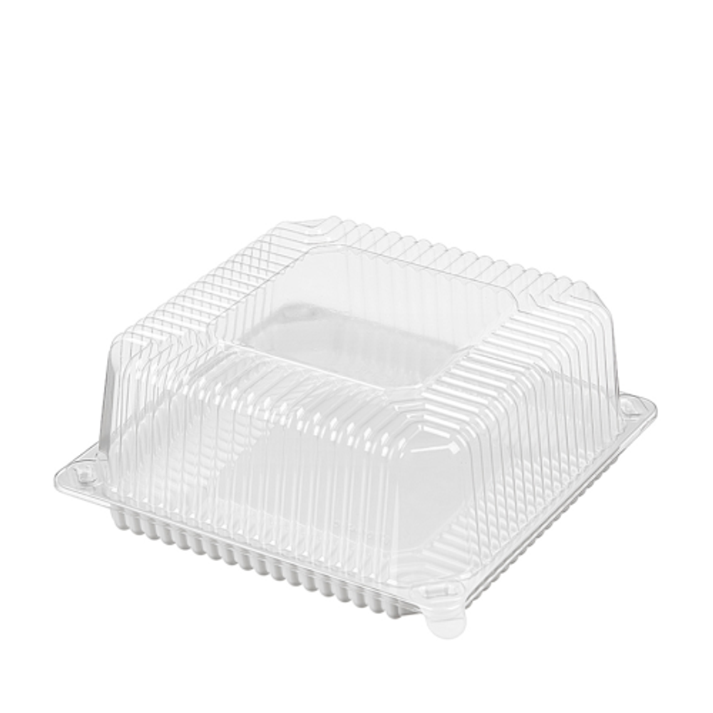 Комус Т-270К (1уп.=85шт.) Дно+Крышка контейнер прозрачный пластиковый для торта ёмкость (288*288*114) 3кг