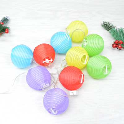 Гирлянда электрическая "Фонарик китайский" 10 ламп 8см, теплый белый свет