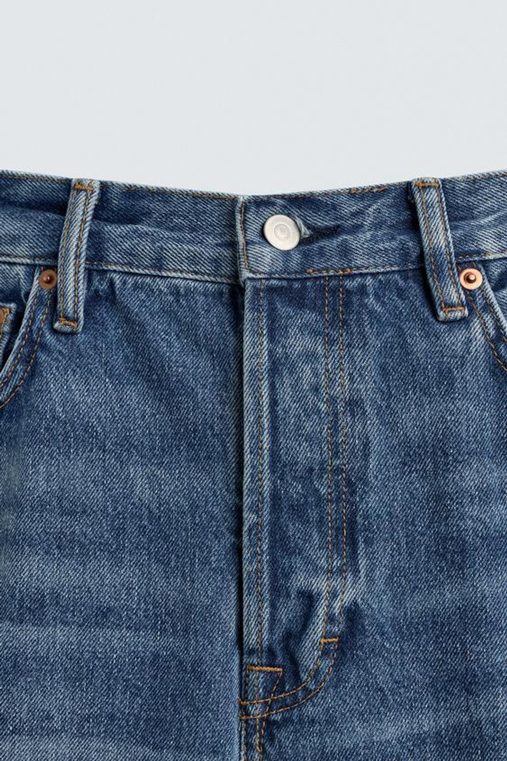 ZARA ДЖИНСЫ STRAIGHT FIT, ВЫЦВЕТШИЙ СИНИЙ