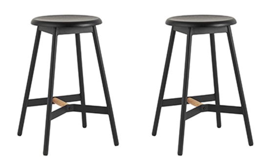 Стул полубарный Knobb, черный 2 шт