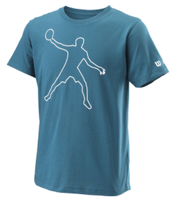 Футболка для мальчика теннисная Wilson Bela Tech Tee II B - blue coral