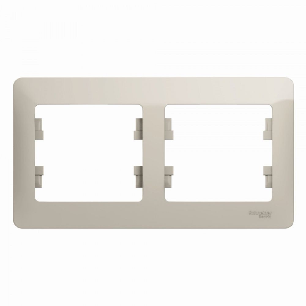Schneider Electric Glossa Молочный Рамка 2-местная горизонтальная IP20 скрытая установка GSL000902