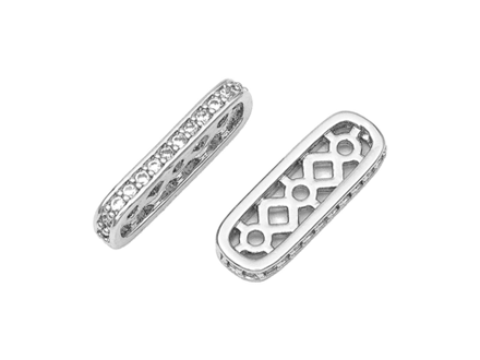 Спейсер 16,5мм, со стразами (для многорядных украшений) (1шт)