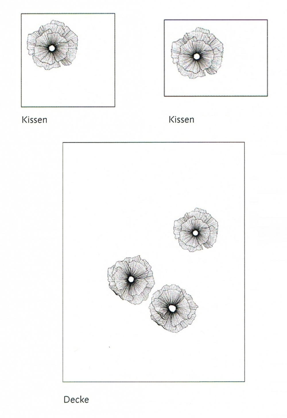 Наволочка для валика 15х40 Christian Fischbacher Luxury Nights Bloom 350-355 Швейцария схема