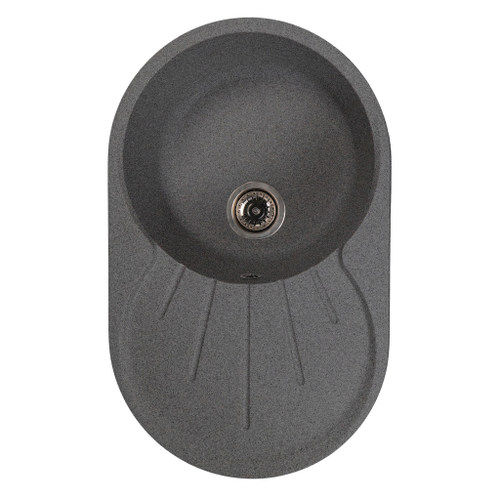 Мойка ML-GMS105 СТАНДАРТ овальная с крылом, темно-серый (309), 740*460*190мм