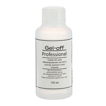Средство для обезжиривания ногтей и снятия липкого слоя GEL OFF Cleaner Professional 100 мл.