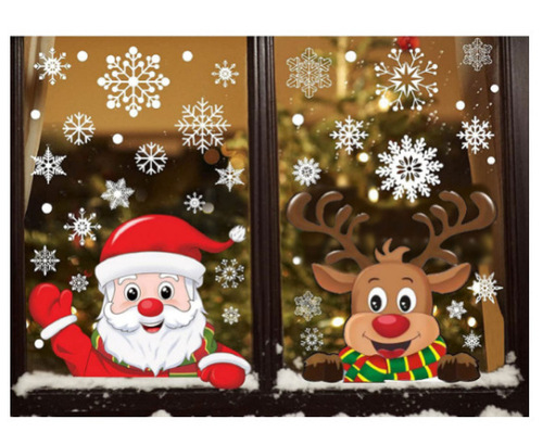 Наклейка для окон многоразовая Дед мороз 60*45 см (202109554)