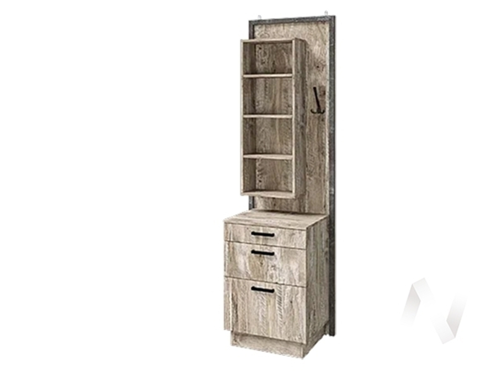 Тумба с зеркалом Прихожая Амели (дуб юкон/дуб юкон; бетон темный)