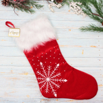 Носок новогодний «Снежинка» 46*22 см, красный