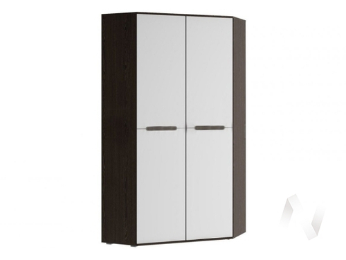 Шкаф угловой универсальный Спальня Ким (венге/белый глянец холодный)